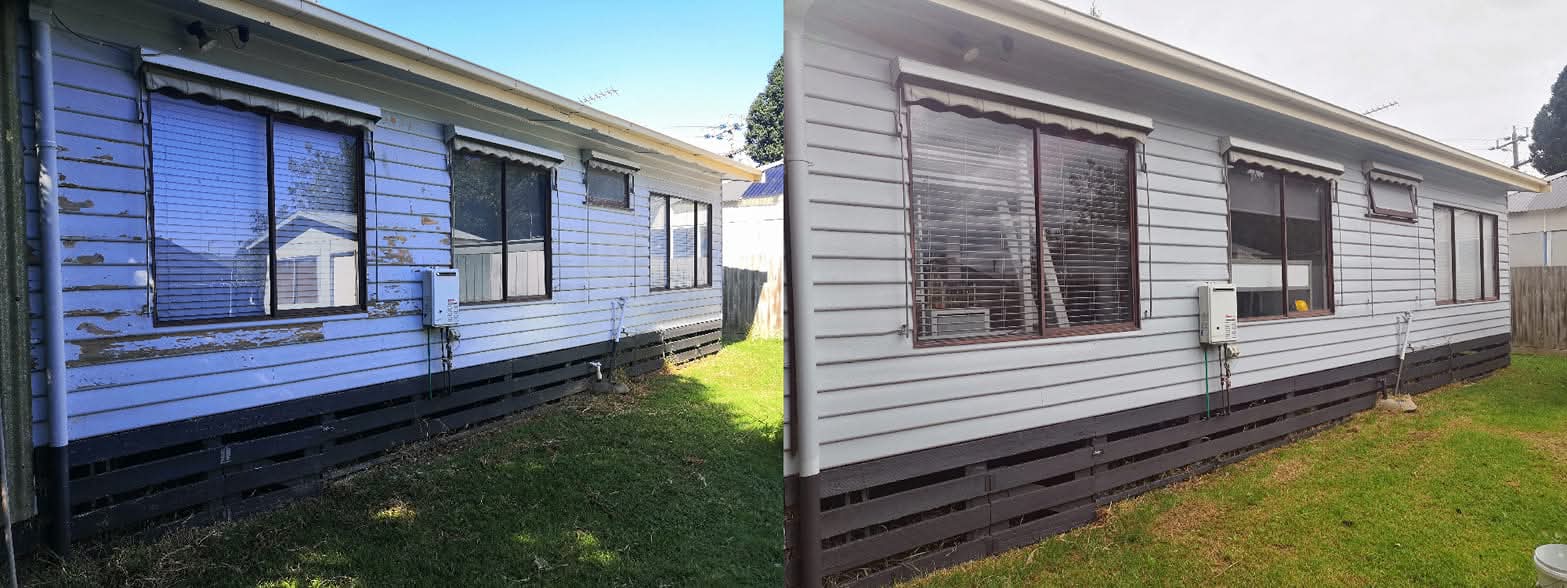 Industrial painting exterior house before and after finish